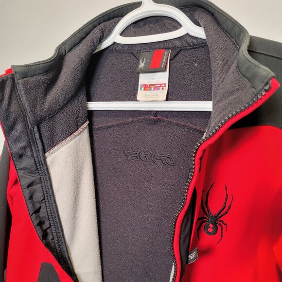Boys' Spyder Softshell Jacket – Size L, Red/Black, Excellent Condition - Picture 2 of 4